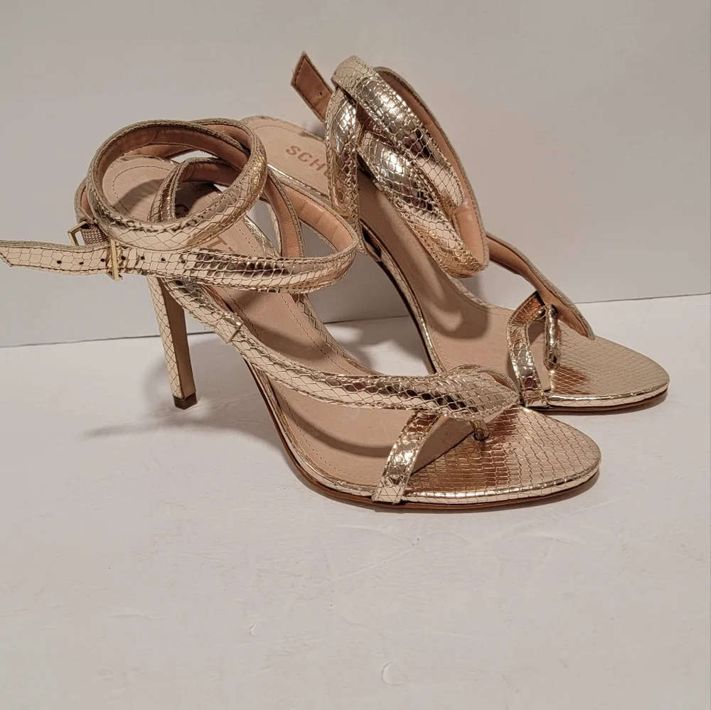 Schutz Women's courtney high metalic sn platina sandals size 9.5B.  New - Picture 9 of 12